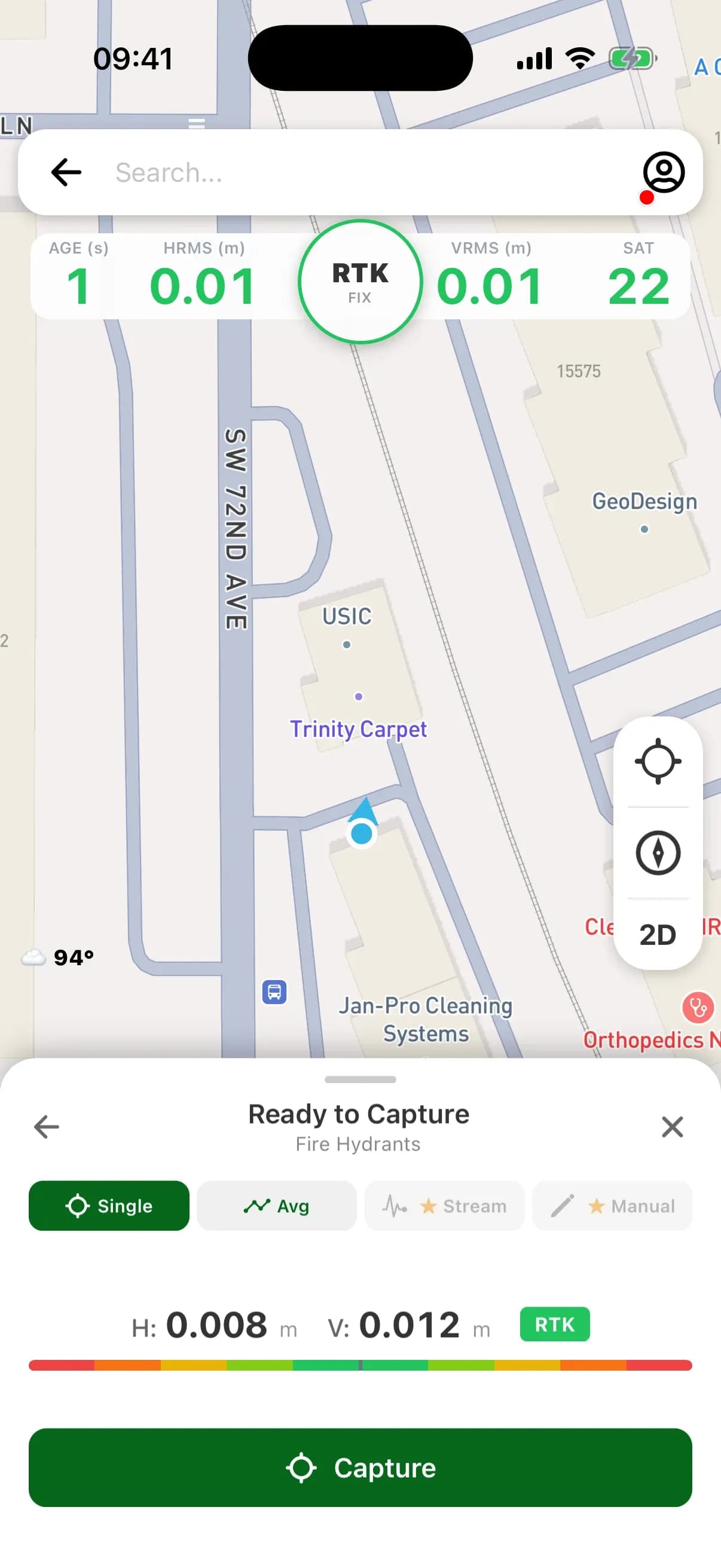 Screenshot of FastXY mobile app ready to capture.